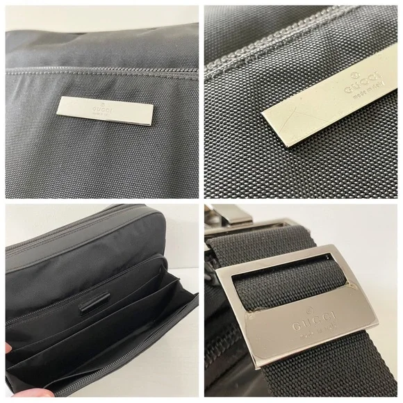 Gucci black woven nylon and leather camera shoulder bag - Picture 6 of 10